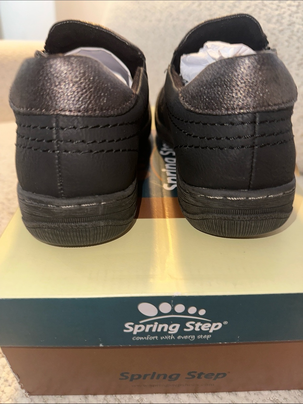 Spring Step Black Zip Slip-On Loafer - Picture 5 of 6